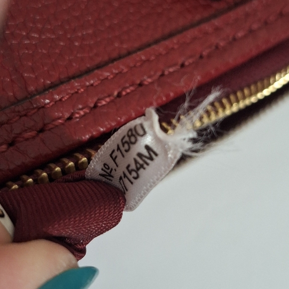 Coach Central Pebble Leather Satchel Red Maroon Medium Sized Crossbody Purse EUC - Picture 11 of 17